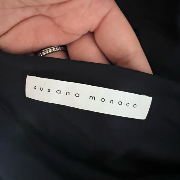 Susana Monaco Signature Stretch Knit Side Slit High Rise Midi Pencil Skirt - Picture 9 of 10